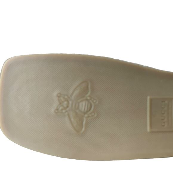 GUCCI Interlocking G Leather Cut Out Espadrille Sandals White Size 39.5 NEW - Picture 14 of 15